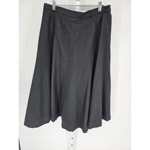 Country Suburbans Black Half-Elastic waist Pleated Flare Midi Skirt Size 14